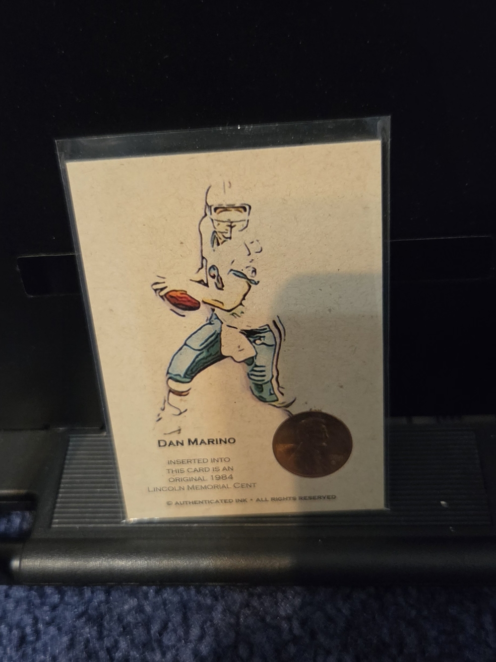 Dan Marino Illustration Card with Lincoln Penny